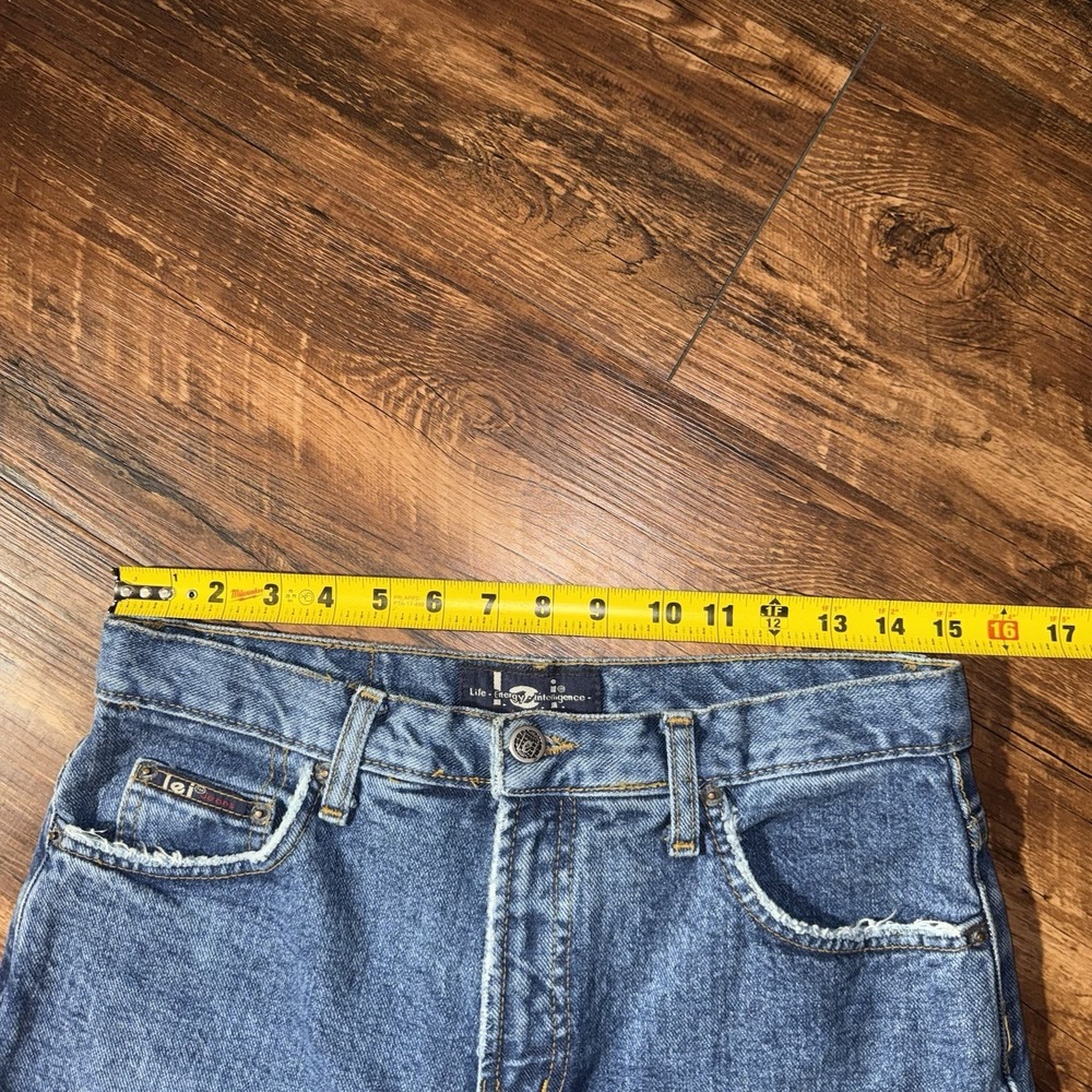 Vintage Y2K L.E.I. Juniors Size 11 Cheetah Dragonfly Patch Hem Jeans - Picture 6 of 9